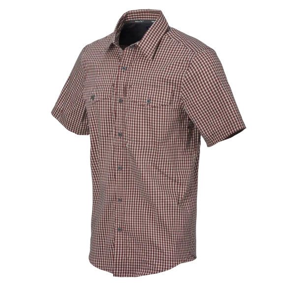 Helikon-Tex Covert Concealed Carry Short Sleeve Shirt — Dirt Red Checkered