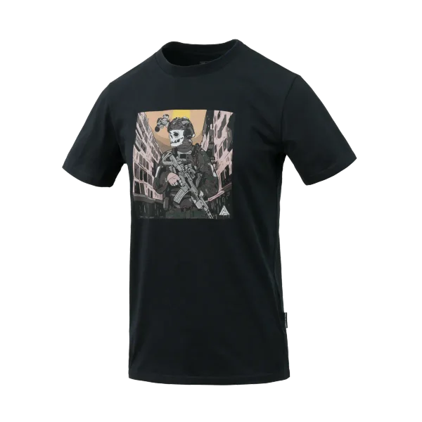 Direct Action T-shirt DA SKELETON - Cotton — Black