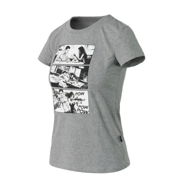 Helikon-Tex Women's T-shirt Slim (Combat date) — Mid Grey Melange