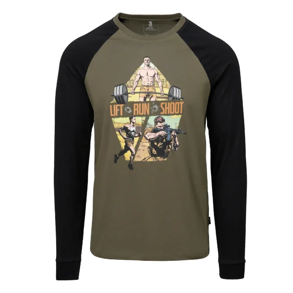Helikon-Tex T-shirt Long sleeve (Lift, Run, Shoot) — Olive Green